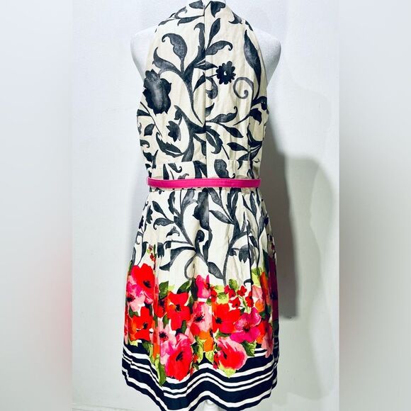 Eliza J Dress floral contrast trim colorful summer casual festive women’s 8 - Picture 5 of 8